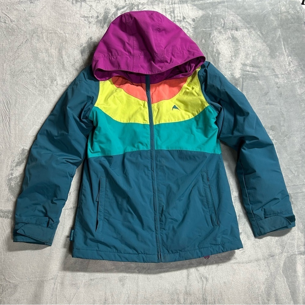 Burton Dryride Hart Snowboard Jacket Youth Girls Large 14/16 Blue Purple Coat